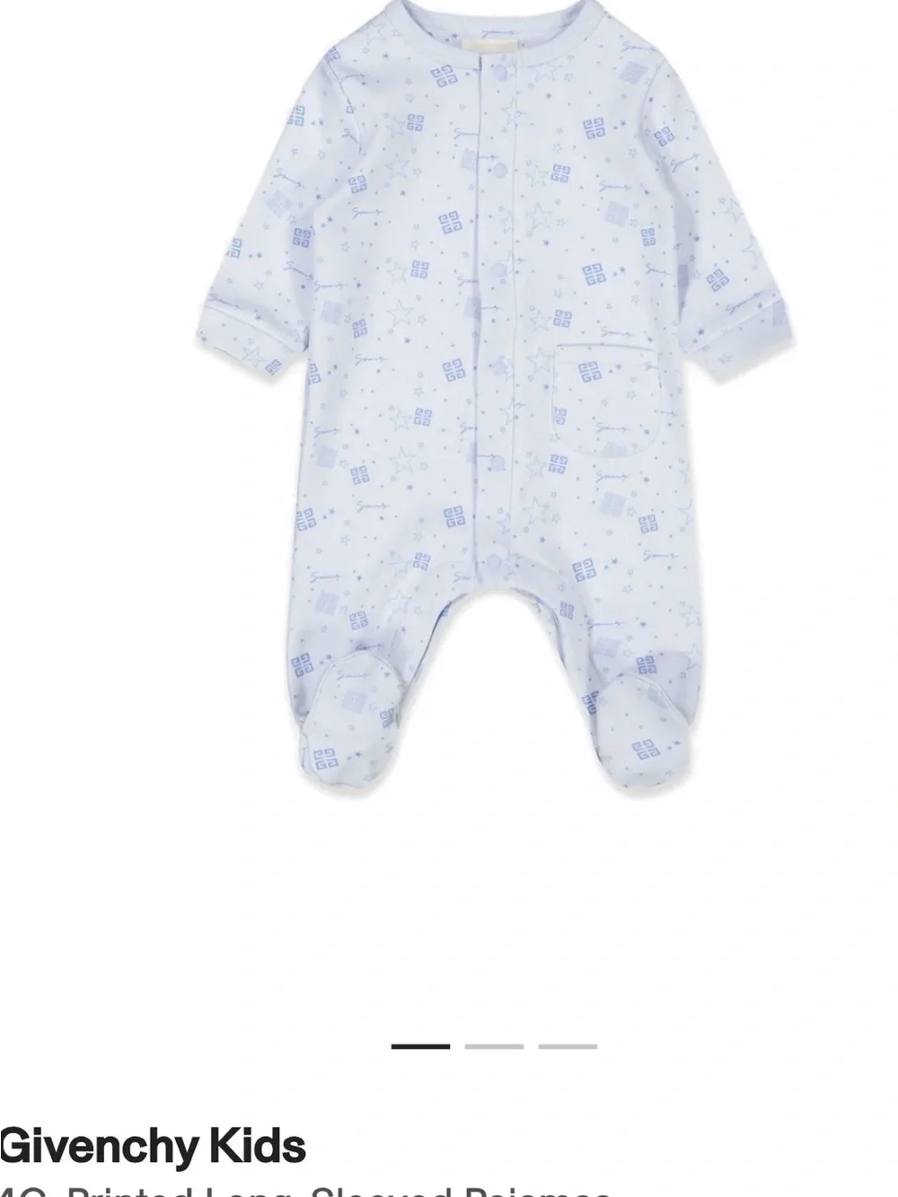 Givenchy Pale Blue All-Over Print Footed One-Piece